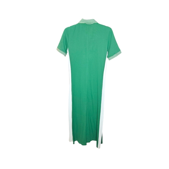 Vintage Rare Mondi Sports Green Tennis Polo Button-down Maxi Dress size 42 (M/L) - Picture 3 of 5